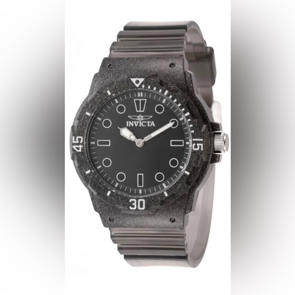 Invicta Celestial Women’s Watch 49208 – 35mm Black Dial, Black Transparent Strap